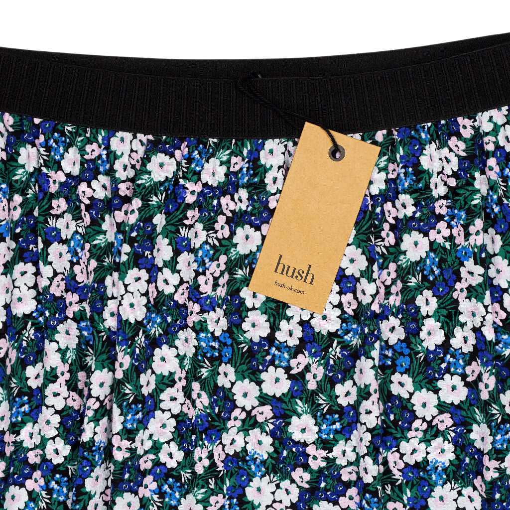 Hush Black Pink Pop Floral Moana Midi Skirt