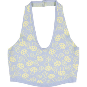 Motel Blue Mushroom Knit Top
