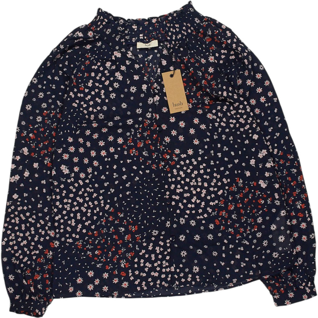 Hush Navy Floral Kathleen Blouse