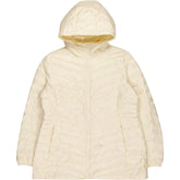 Lands' End Cream Quilted Hooded Jacket