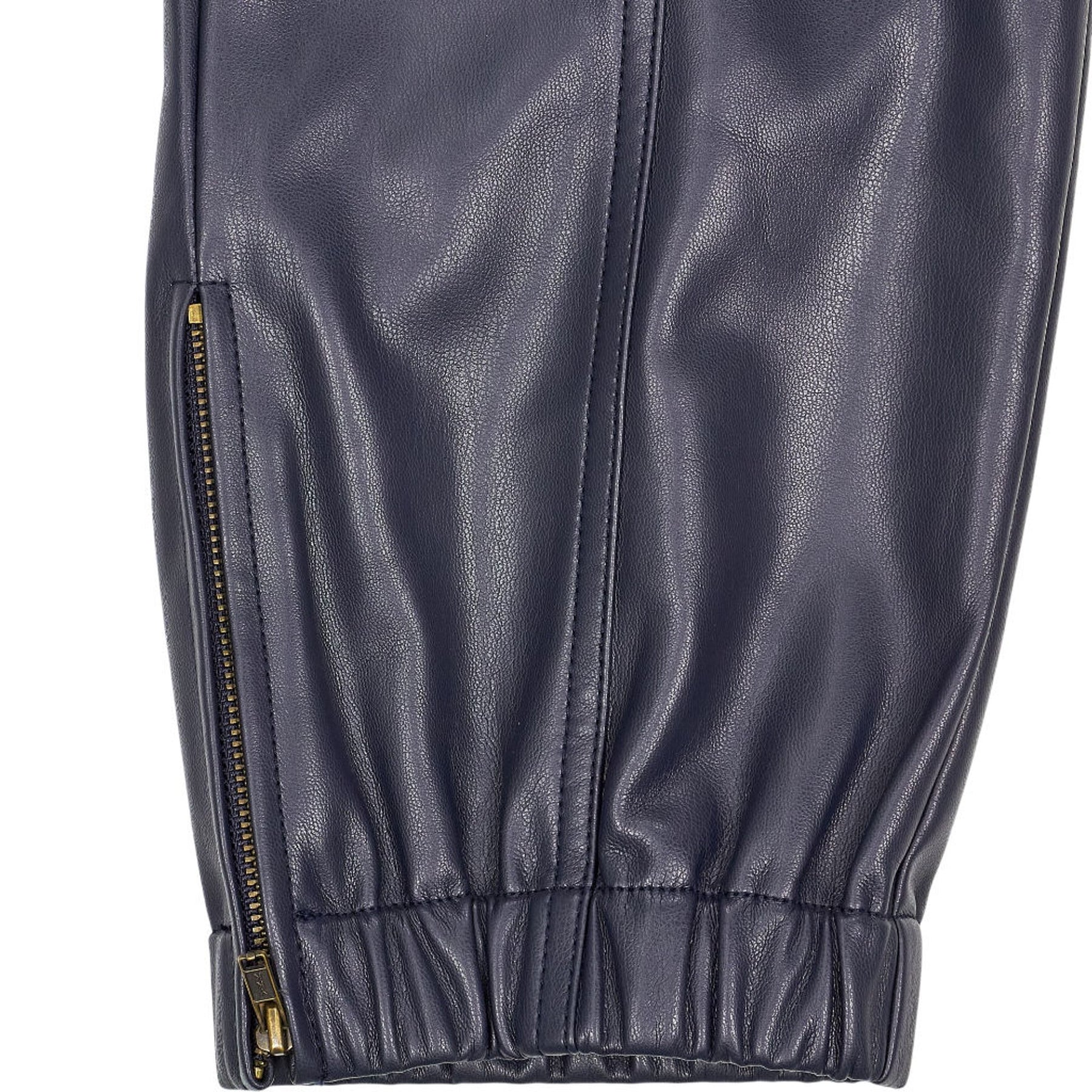 Wyse Blue Faux Leather Lara Joggers