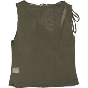 Motel Khaki Moni Tie Tank Top Mesh