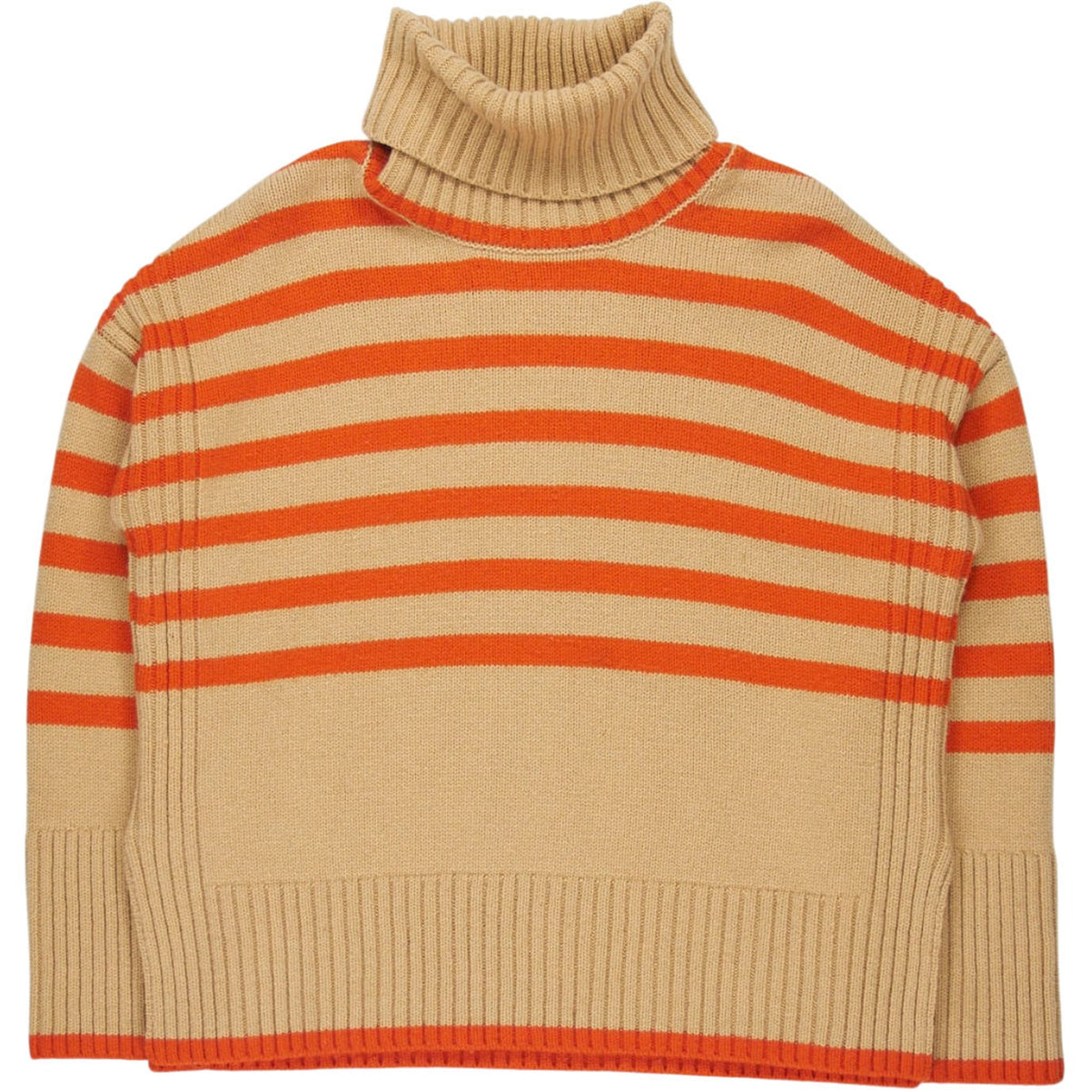 Beaufort & Blake Orange Striped Turtleneck Jumper