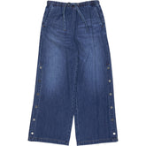 Hush Blue Wide Leg Denim Trousers