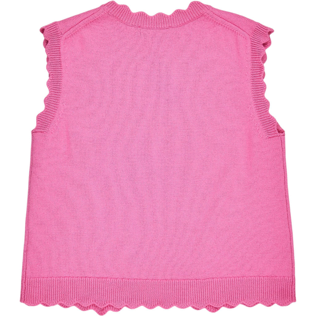 WYSE Pink Scallop Merino Wool Tank