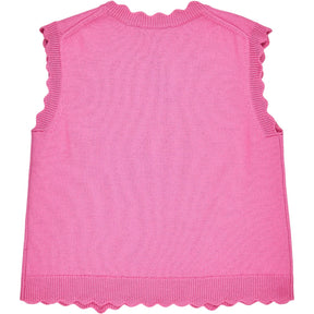 WYSE Pink Scallop Merino Wool Tank