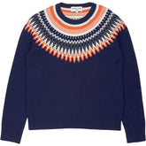 YMC Navy Fair Isle Knit Jumper