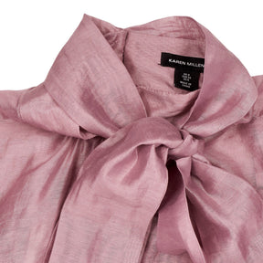 Karen Millen Pink Tie Neck Blouse
