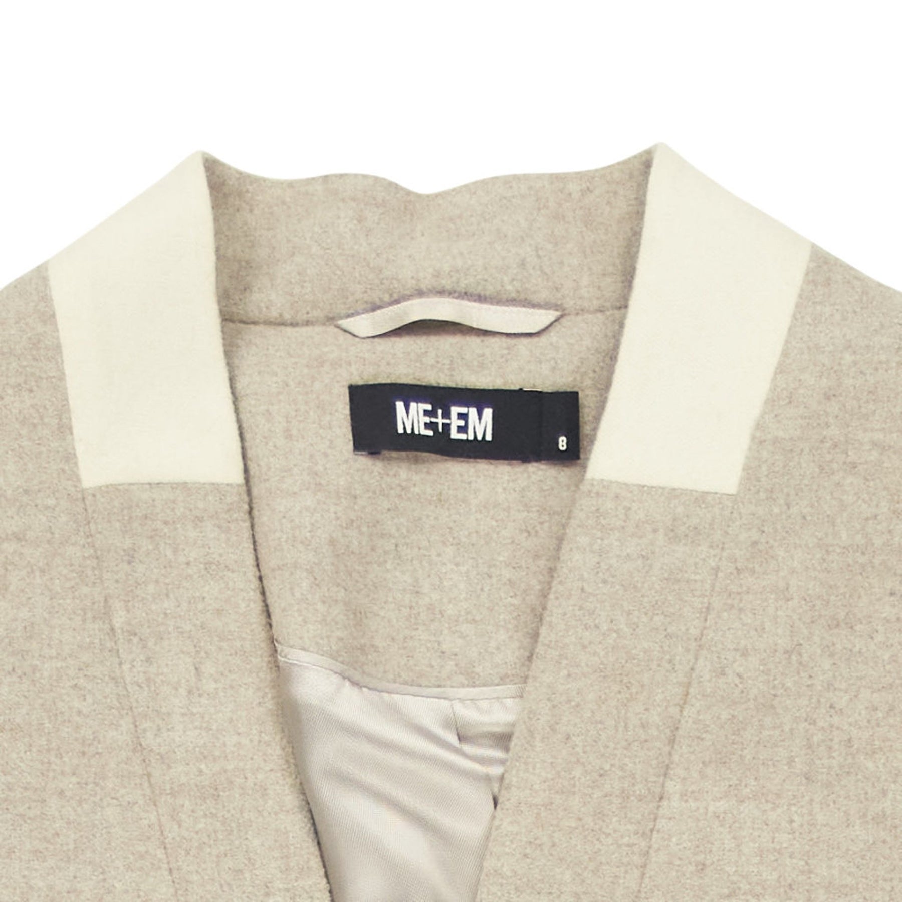 Me+Em Beige Contrast Collar Jacket