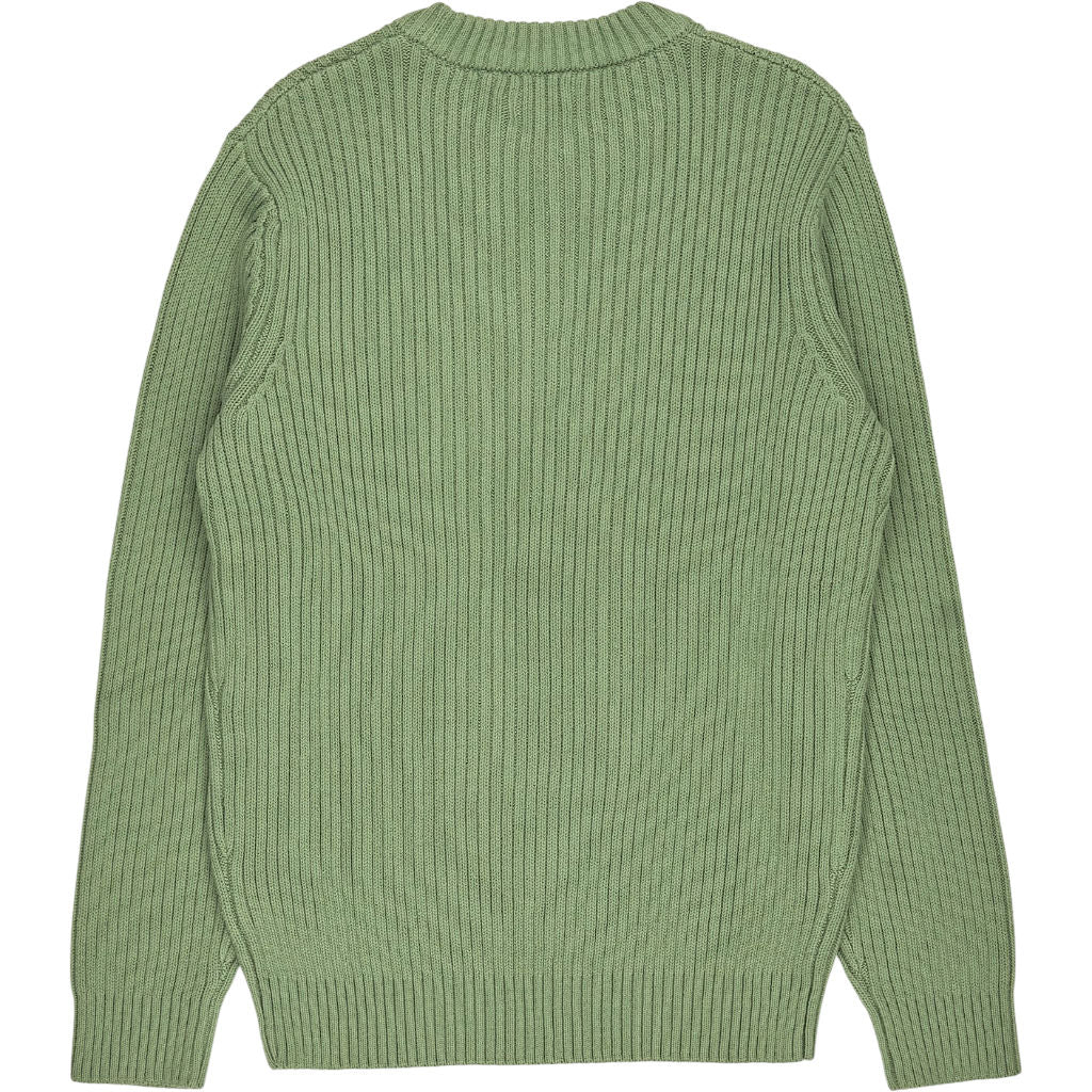 Farah Green Halton Cotton Rib Knit Jumper