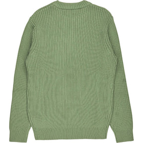 Farah Green Halton Cotton Rib Knit Jumper
