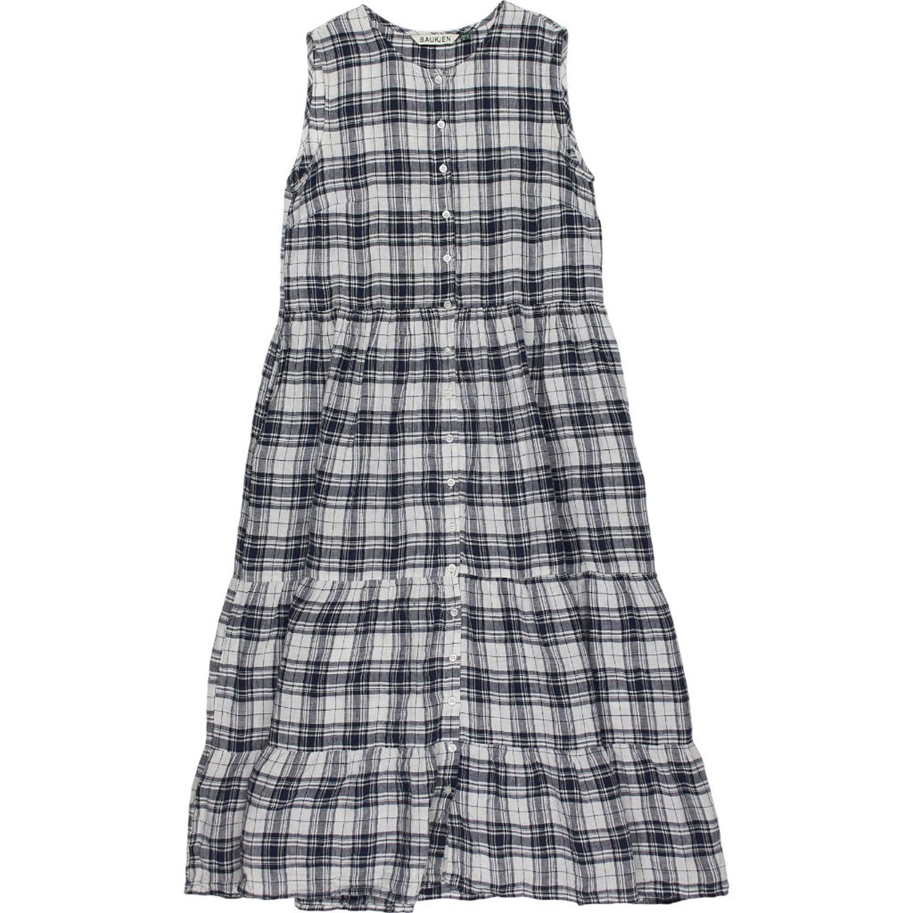 Baukjen Navy White Check Dress
