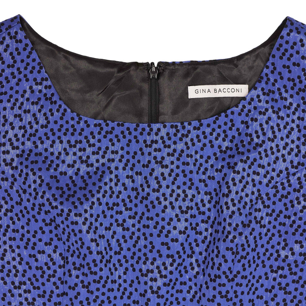 Gina Bacconi Blue Spotted Occasion Dress