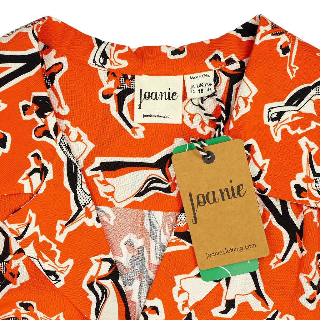 Joanie Orange Tally Tea Dress