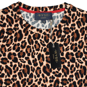 WYSE Leopard Marnie Long Sleeve Jersey Top