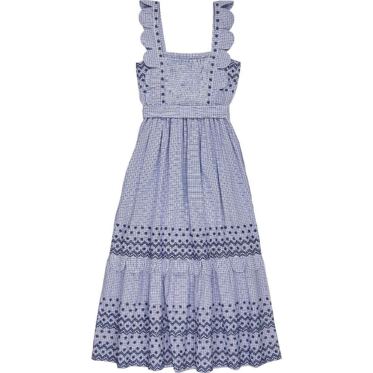 WYSE Blue Check Cotton Dress