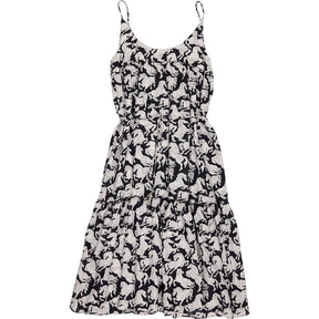 Stella McCartney Black White Horse Print Summer Dress