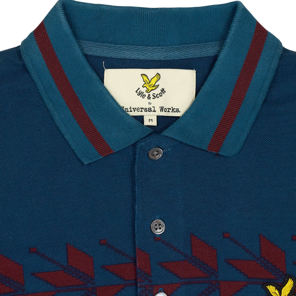 Lyle & Scott Burgundy Patterned Polo Shirt
