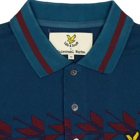 Lyle & Scott Burgundy Patterned Polo Shirt