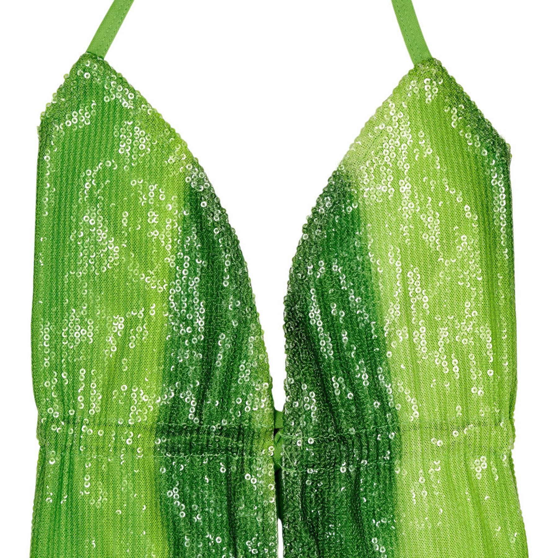 Motel Green Sequin Halterneck Top