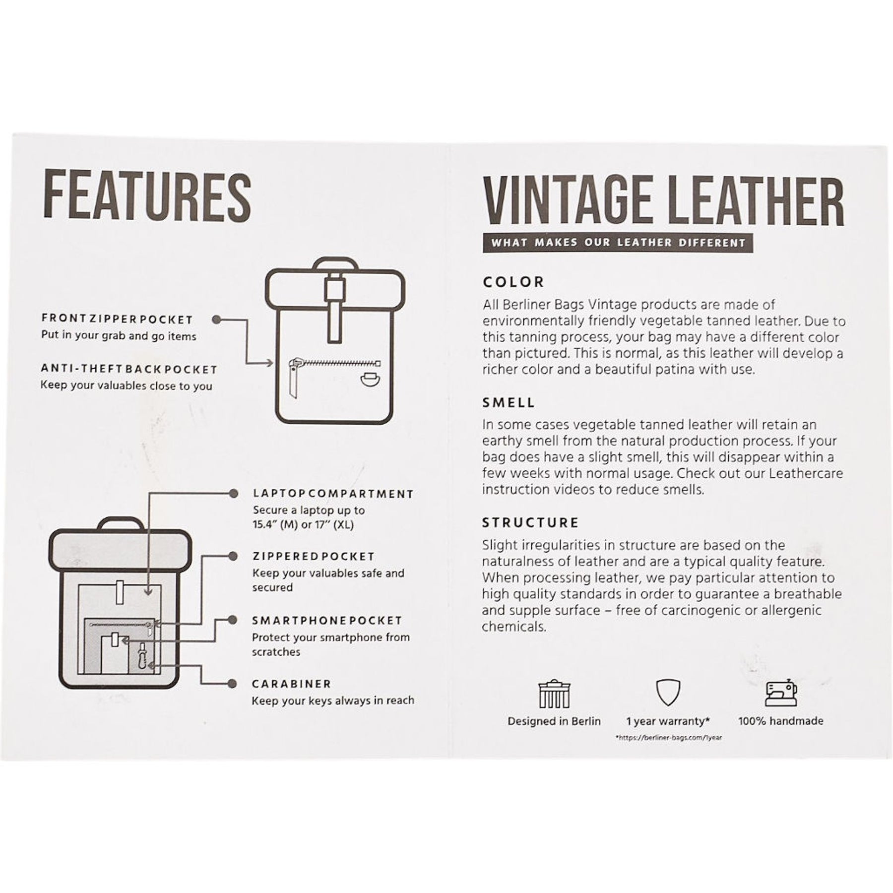 Berliner Bags Brown Leather Backpack
