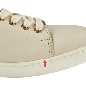 Barbour Beige Leather Lace-Up Trainers