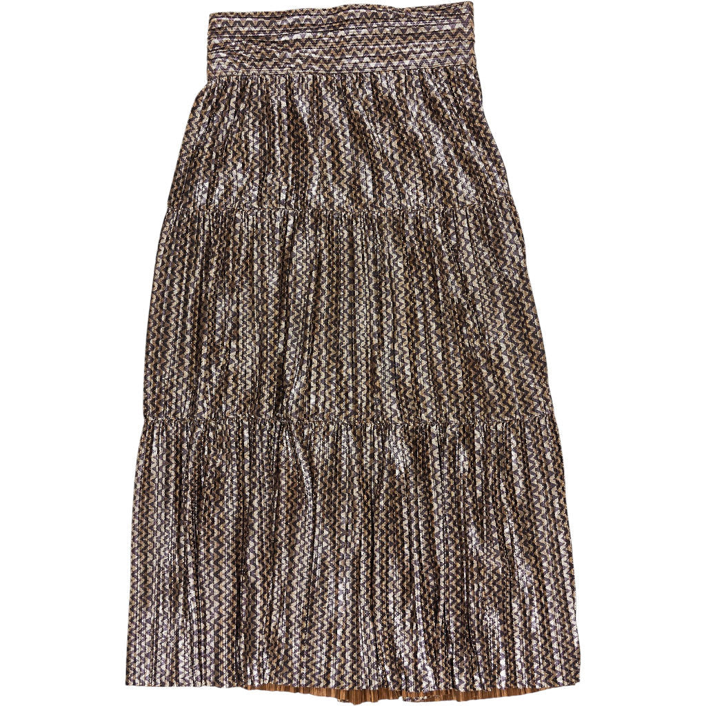 Ba&sh Metallic Brown Pleated Skirt