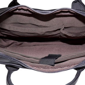 Black Leather Laptop Briefcase