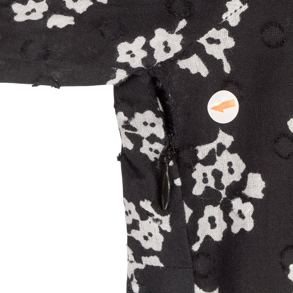 Rixo Black Floral Midi Dress