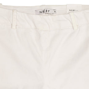 NRBY White Cotton Ankle Crop Trousers