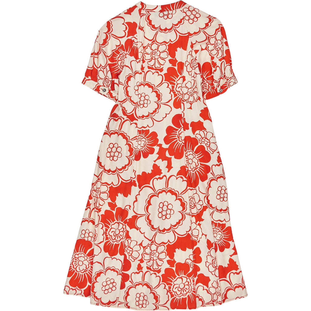 Whistles Red Floral Button-Down Dress