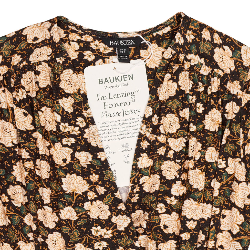 Baukjen Black Woodland Floral Wrap Top