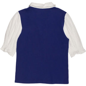 NRBY Blue White Collared Top