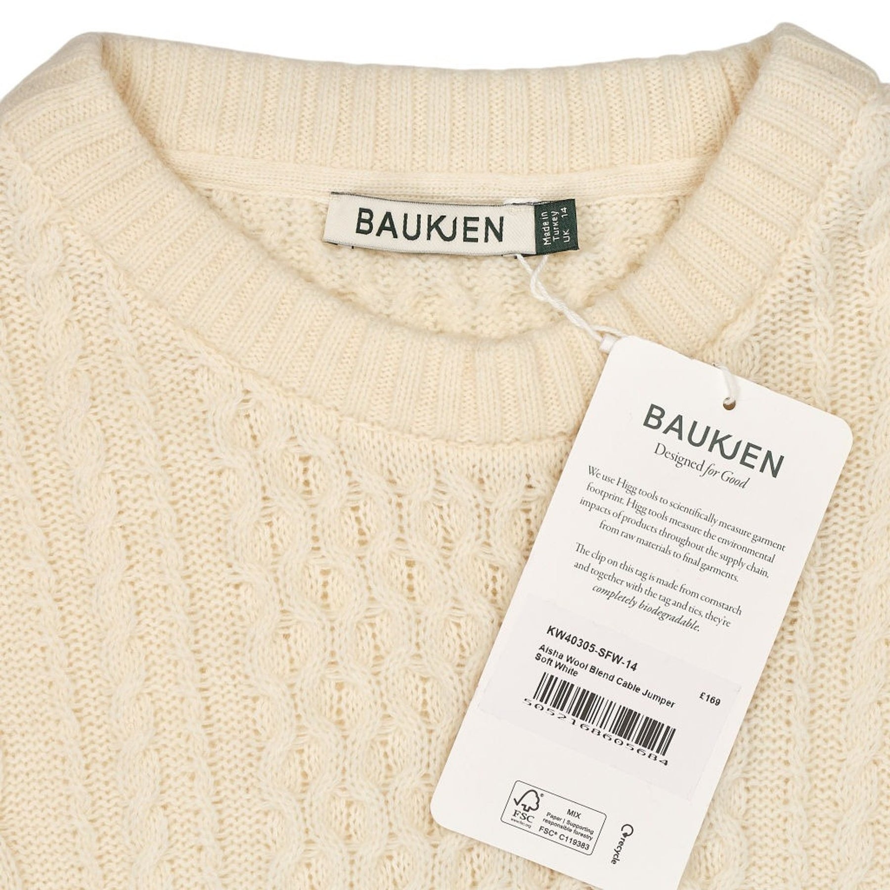 Baukjen Cream Cable Knit Jumper