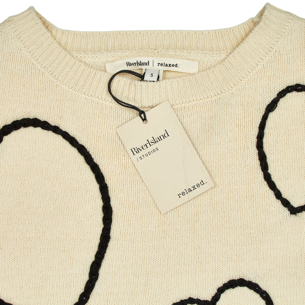 River Island Cream Heart Sweater