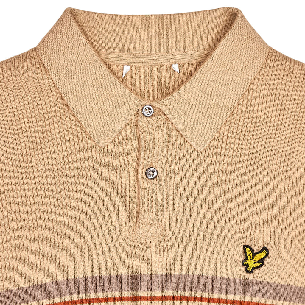 Lyle & Scott Beige Knit Polo Shirt