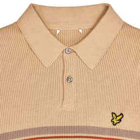 Lyle & Scott Beige Knit Polo Shirt