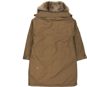 River Island Tan Fur Trimmed Parka Coat