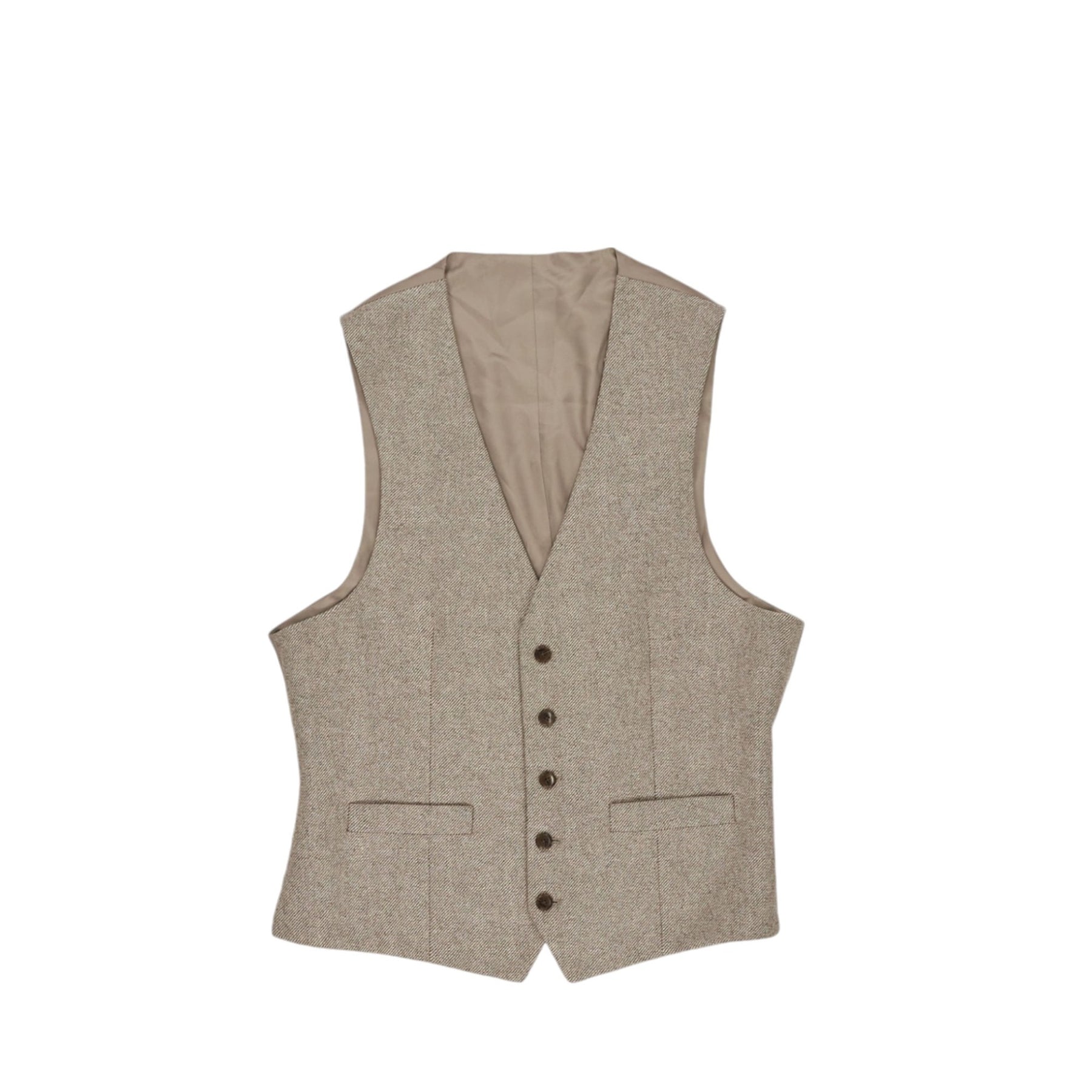 Moss Beige Regular Fit Blazer and Waistcoat