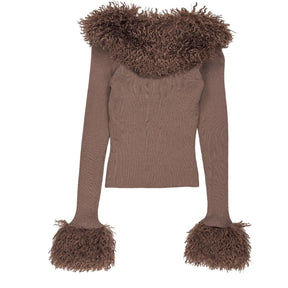 Motel Brown Himica Cardi Fur