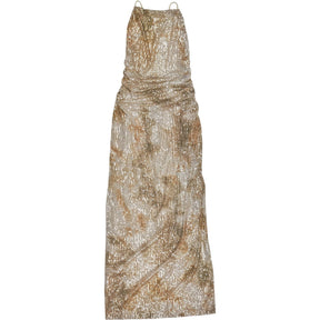 Pull & Bear Sequin Gold Maxi Dress