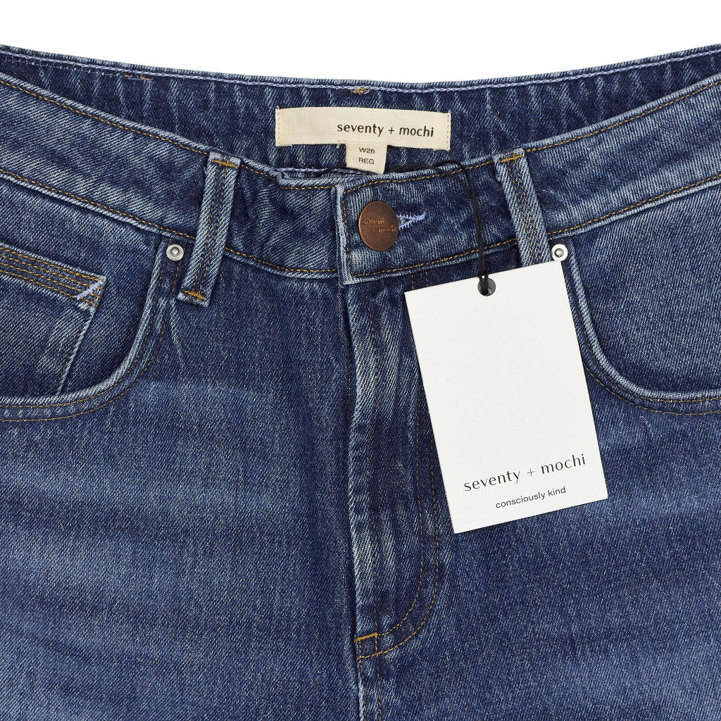 Seventy + Mochi Blue Slouchy Gracie Jeans