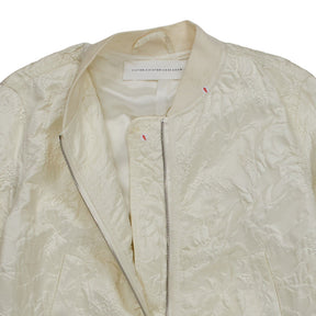 Victoria Beckham Cream Embroidered Bomber Jacket