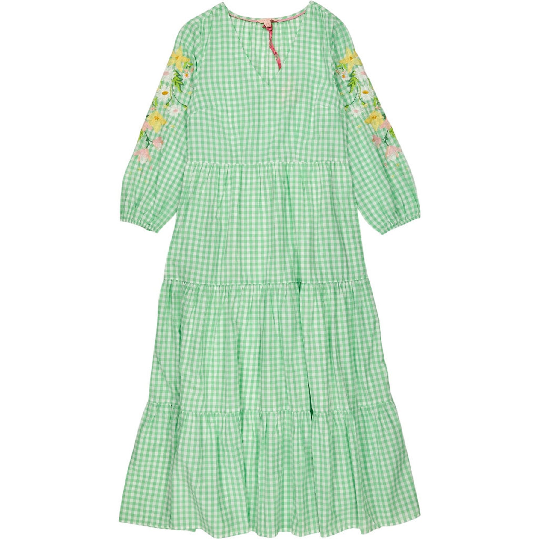 Strong Girls Club Green Gingham Midi Dress
