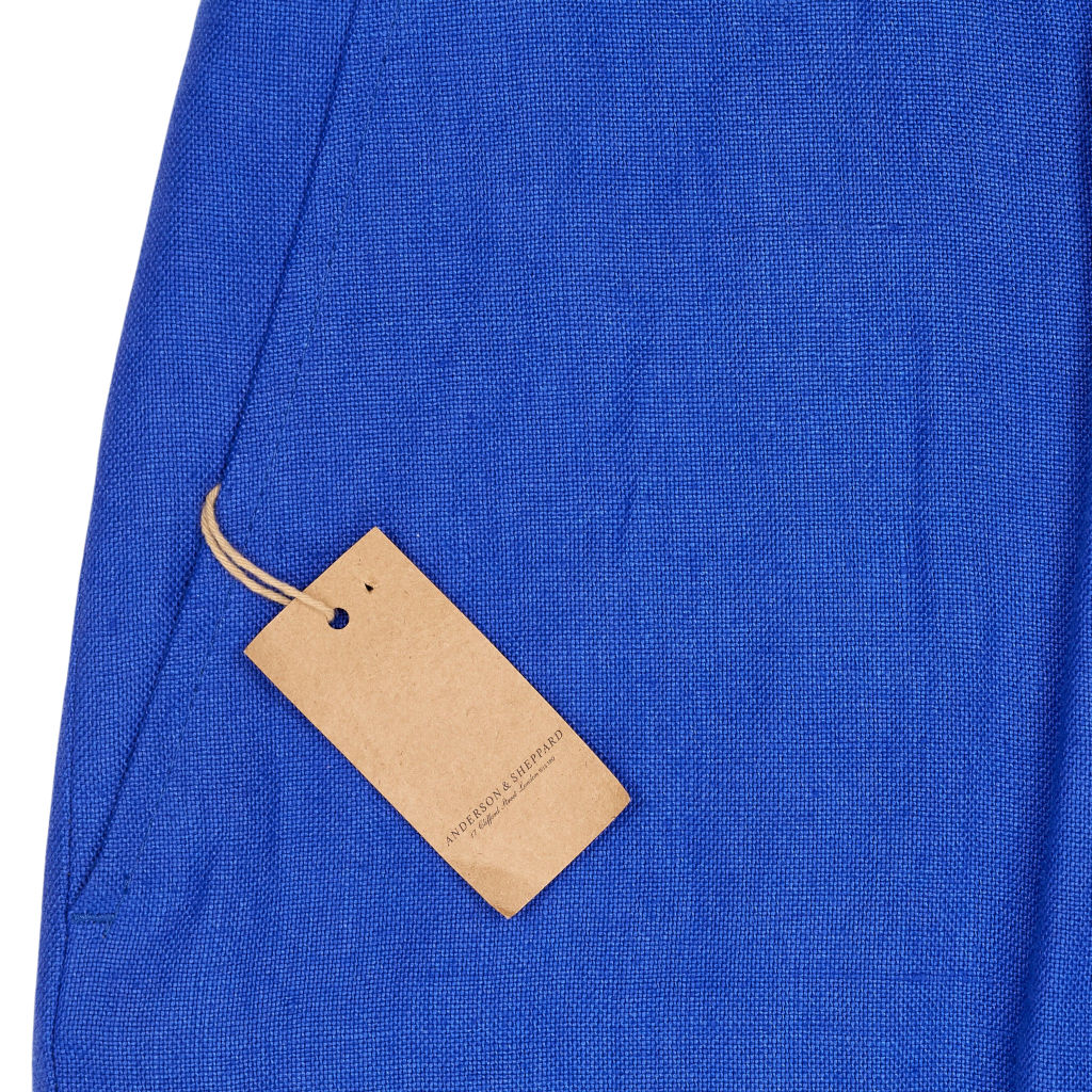 Anderson & Sheppard Blue Linen Shorts