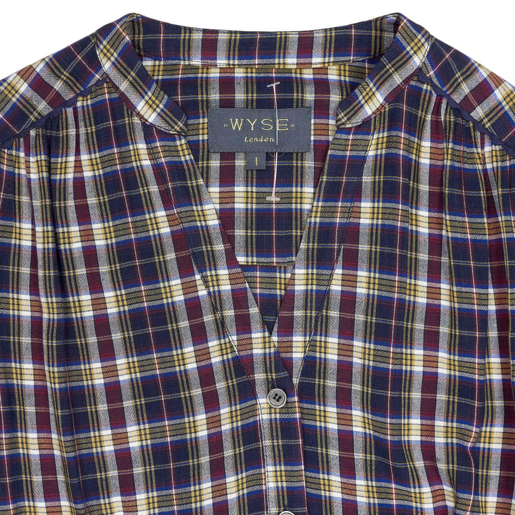 Wyse Multi Cota Check Belted Dress