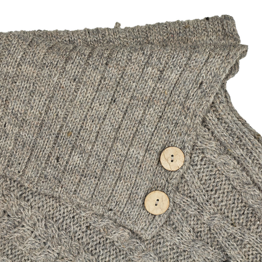 Glencroft Beige Wool Poncho