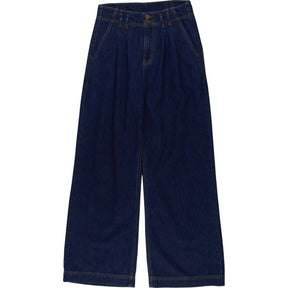 Blue Wide-Leg Denim Trousers