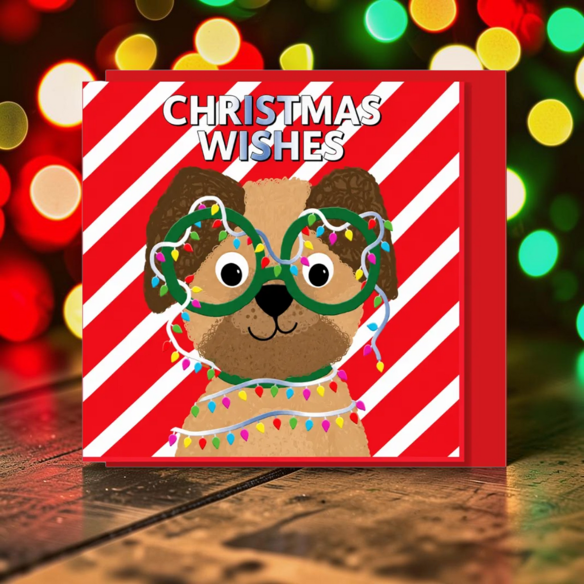 Christmas Dog With Glasses Christmas cards - pack of 8