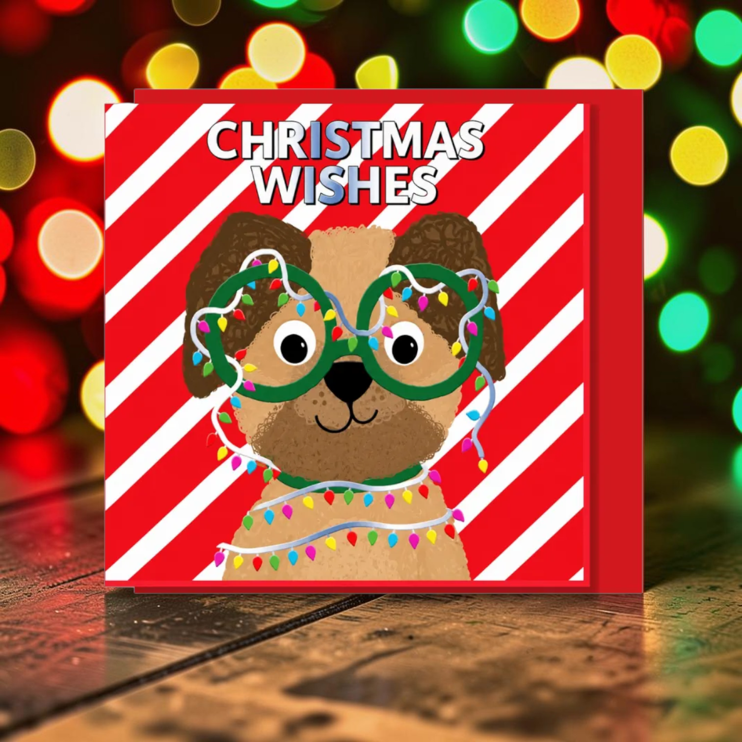 Christmas Dog With Glasses Christmas cards - pack of 8